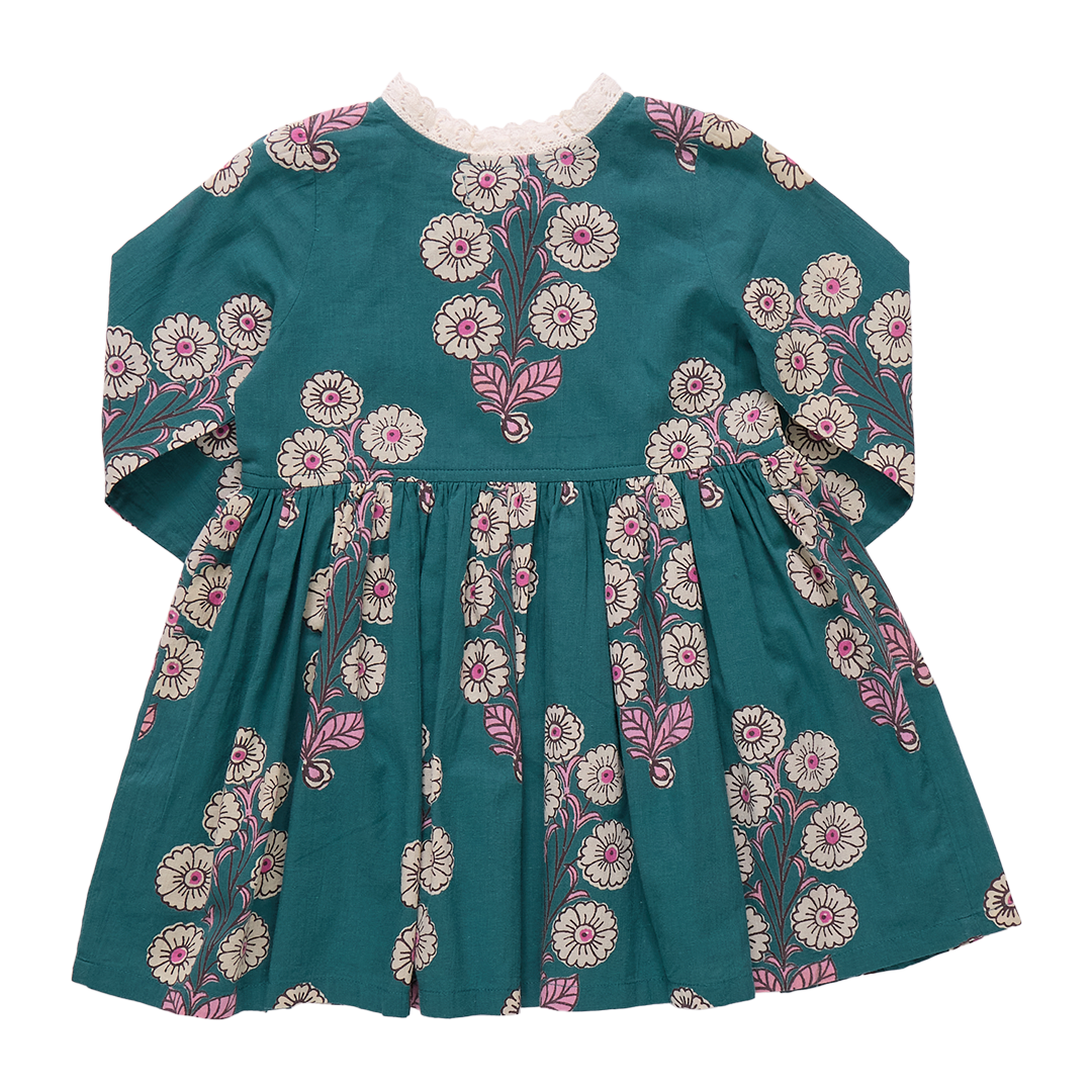 Girls Autumn Dress // Evergreen Buttercup Floral