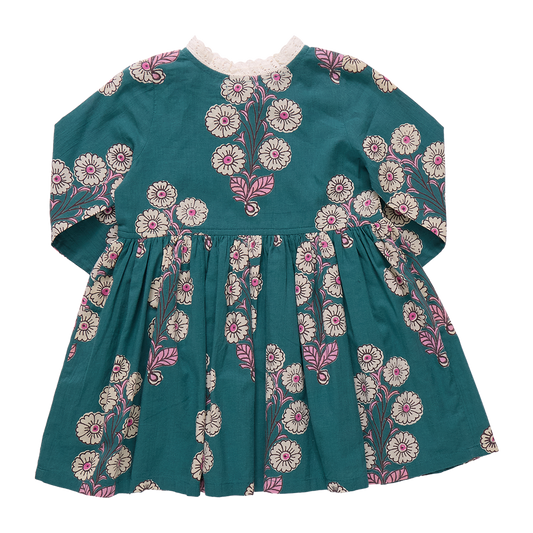 Girls Autumn Dress // Evergreen Buttercup Floral