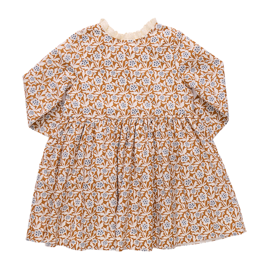 Girls Autumn Dress // Gold Climbing Floral