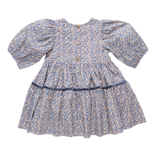 Girls Maribelle Dress // Blue Climbing Floral