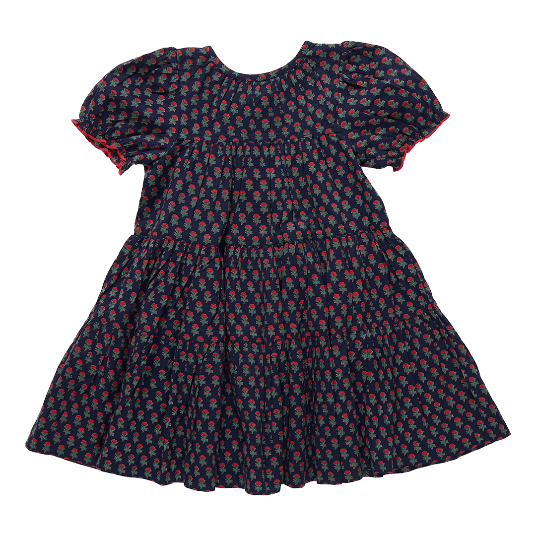 Girls Elizabeth Dress // Navy Carnation