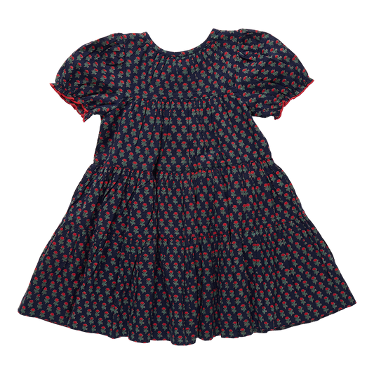 Girls Elizabeth Dress // Navy Carnation