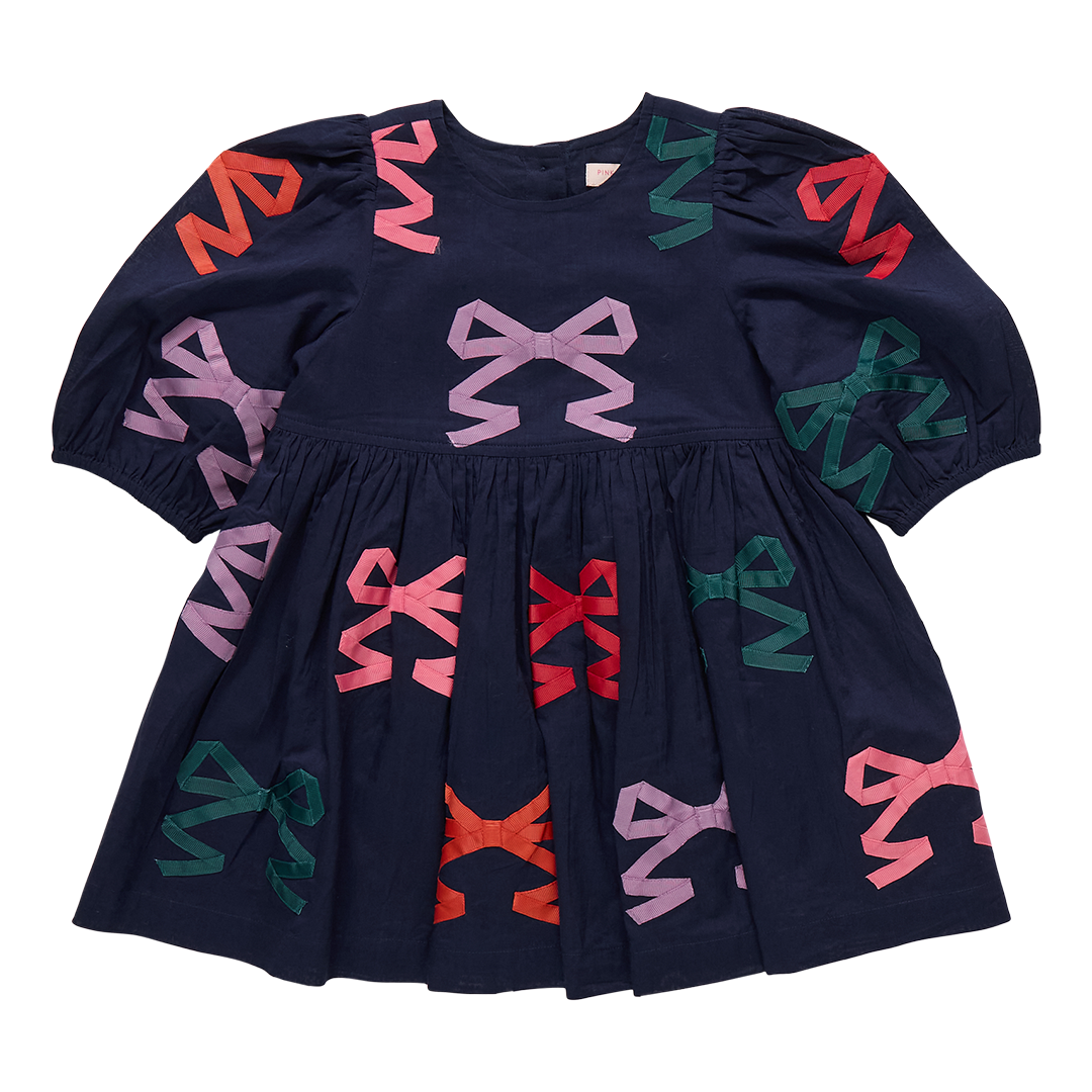 Girls Brooke Dress // Multi Bow Applique