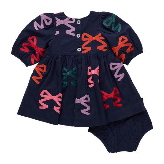 Baby Girls Brooke Dress Set // Multi Bow Applique