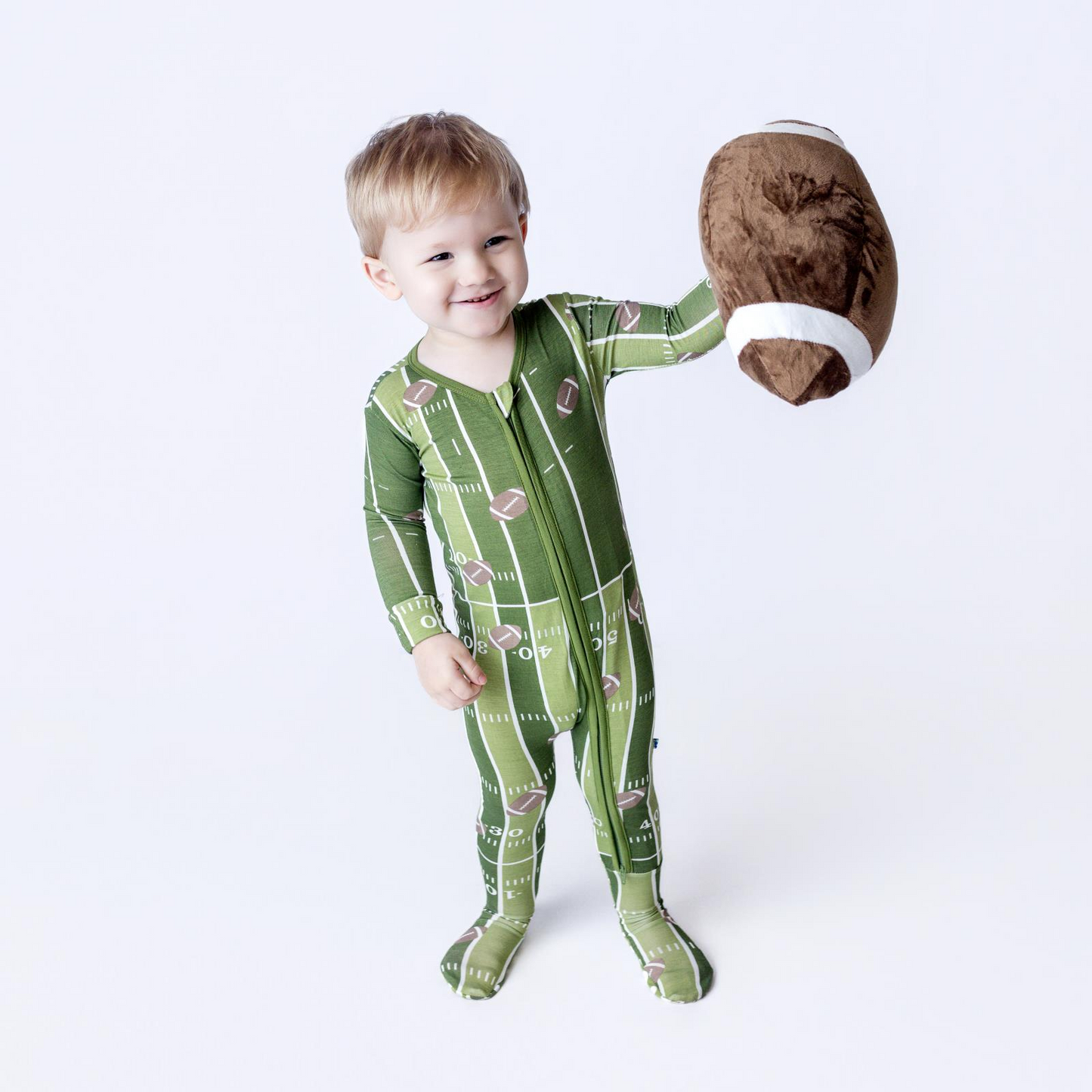 Football Footie with 2 Way Zipper