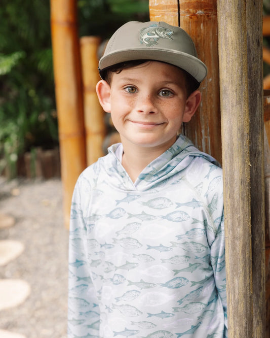 Fish Snapback Hat // Olive