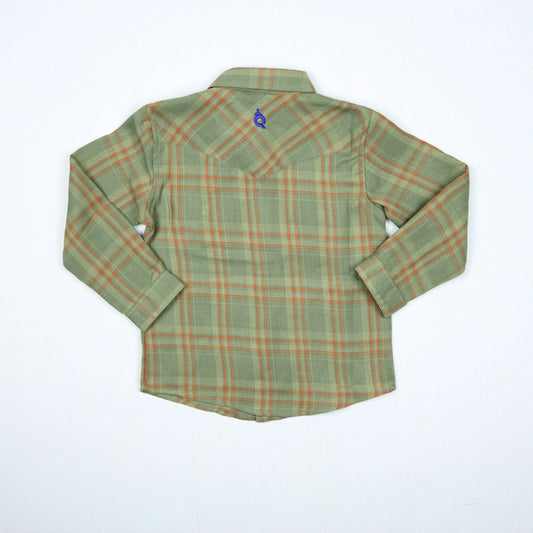 Deer Camp Plaid Pearl Snap Long Sleeve Flannel Shirt