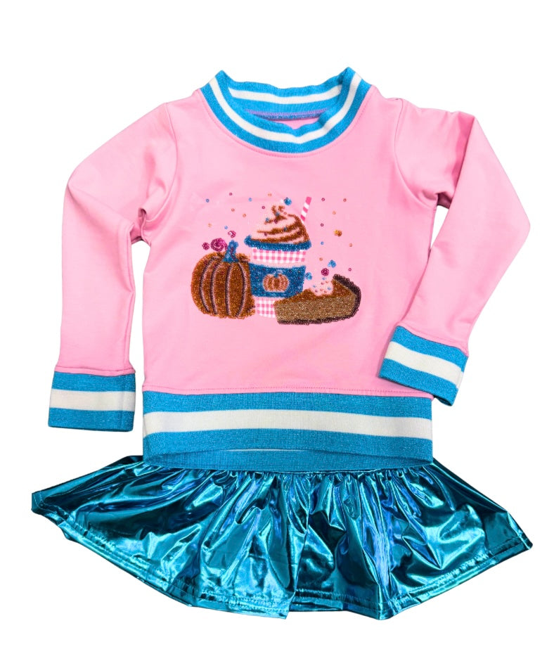 Pumpkin Latte Sequin Crew Neck Sweatshirt