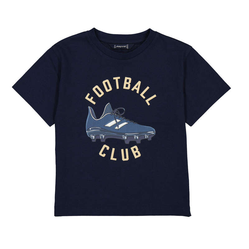 Navy blue t-shirt with football cleat graphic and 'Football Club' text