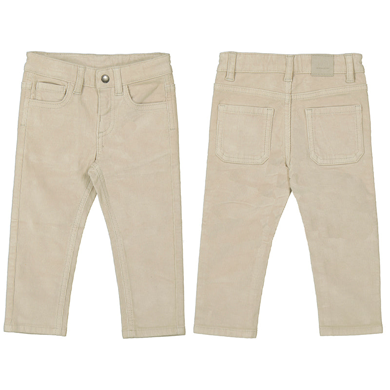 Baby Slim Fit Cord Trousers // Sand 502-027