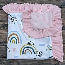 Girl Rainbow Minky Blanket