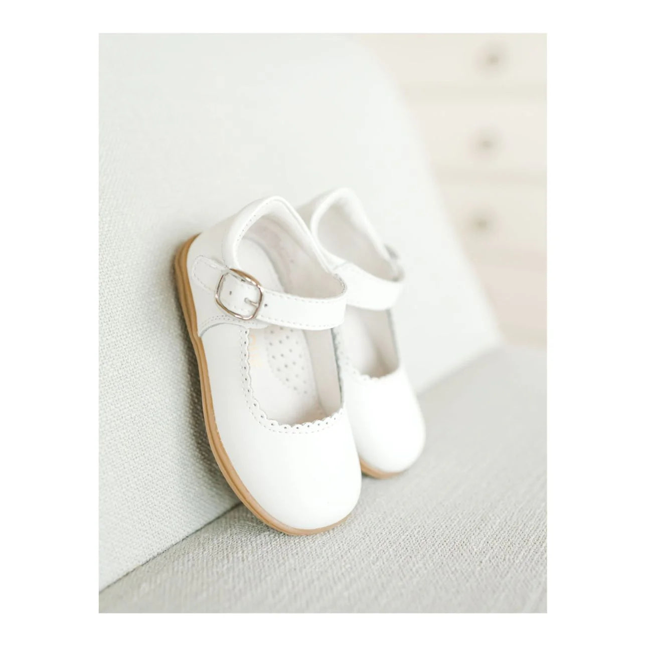 Chloe Scalloped Mary Jane // White