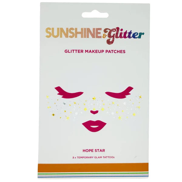 Sunshine & Glitter Face Tattoo // Hope Star