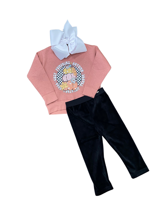 Checkered pumpkin sweatshirt