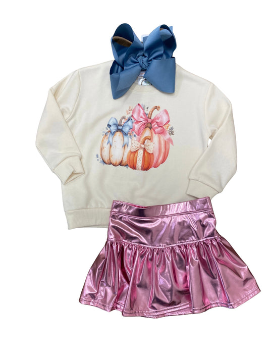 3 pumpkin and Bows Sweatshirt