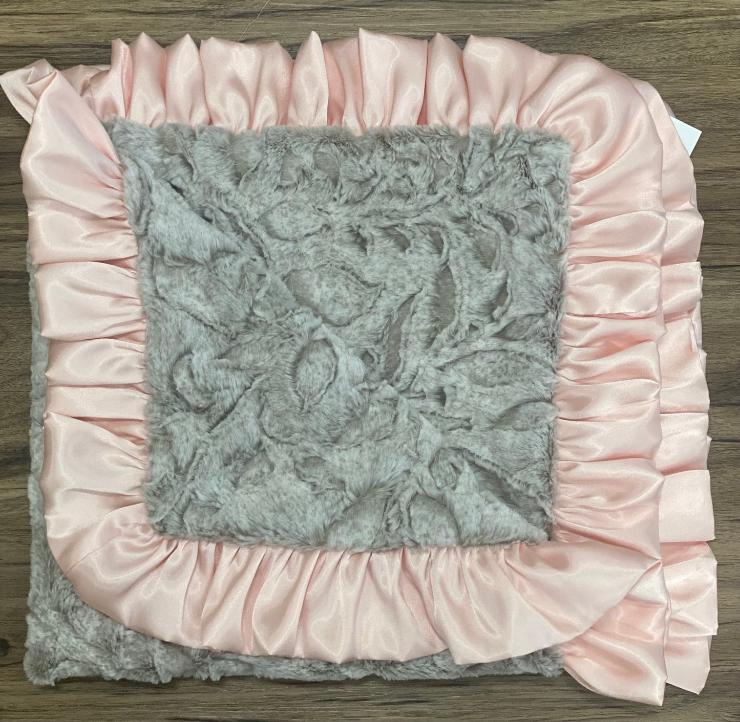 Embossed Floral Minky Blanket // Blush Ruffle