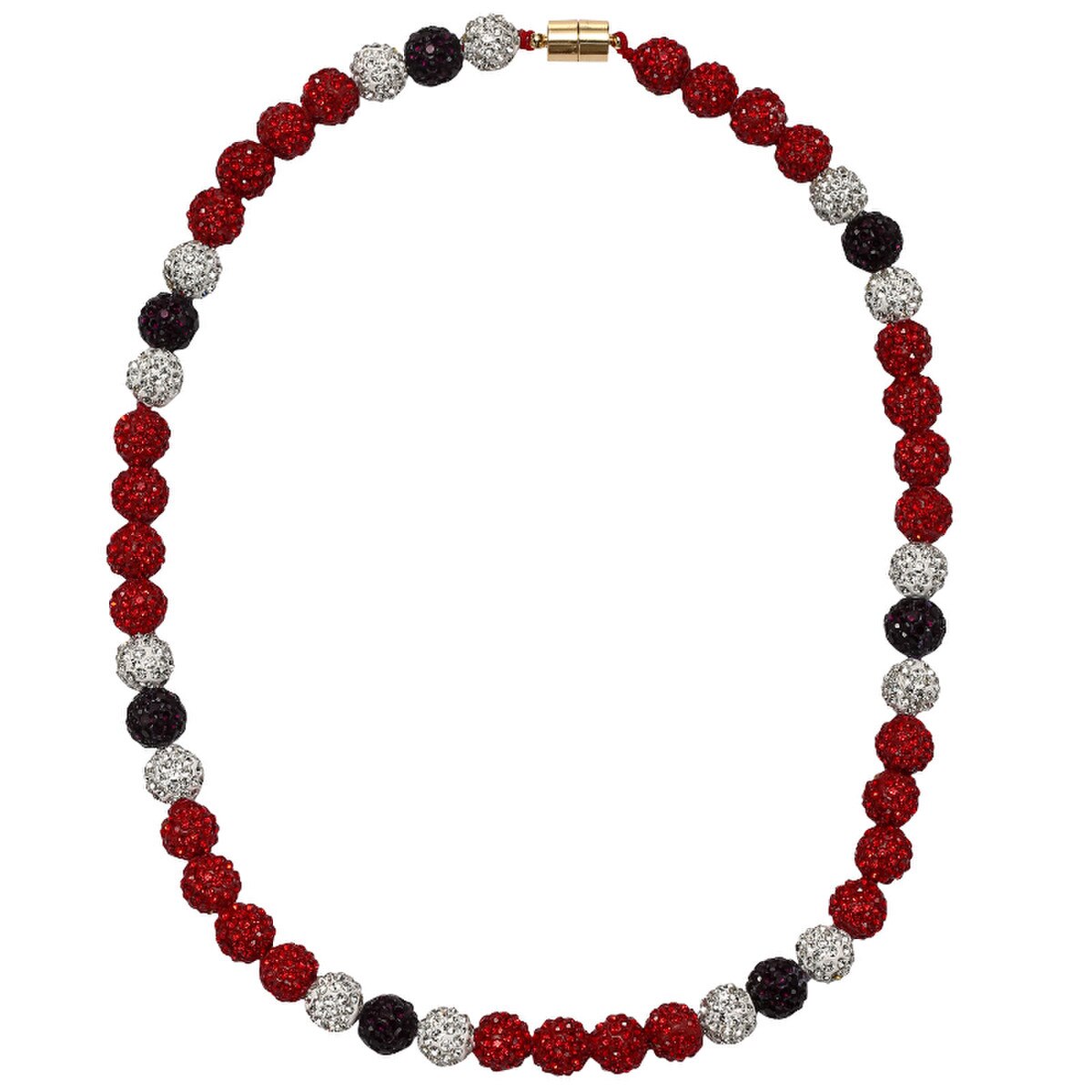 Disco Crystal Necklace // Red & Black