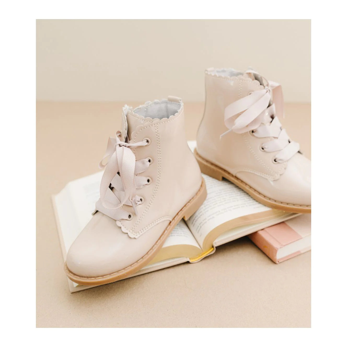 Josephine Scalloped Boot //Patent Cream