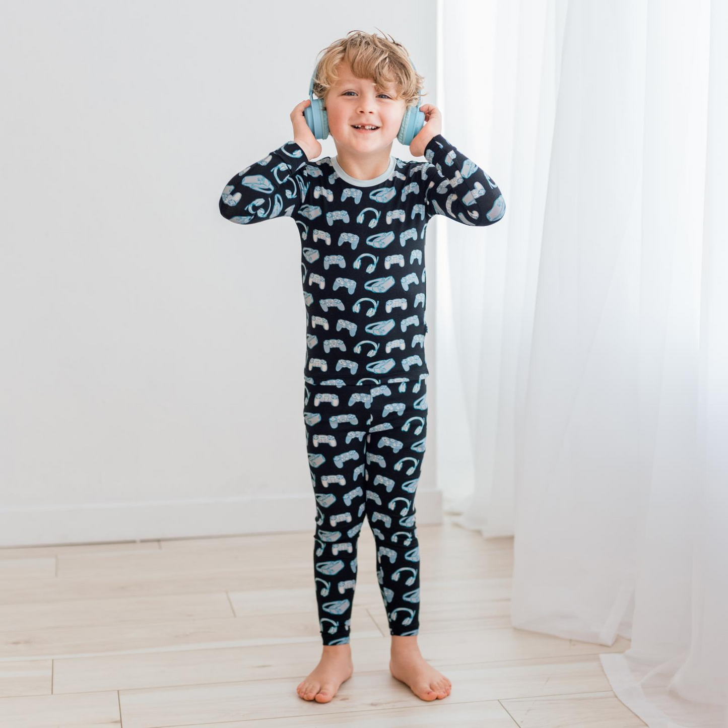 Print Long Sleeve Pajama Set // Midnight Gamer