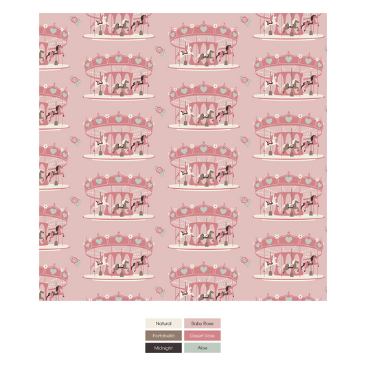 Baby Rose Fair Carousel Long Sleeve Pjs