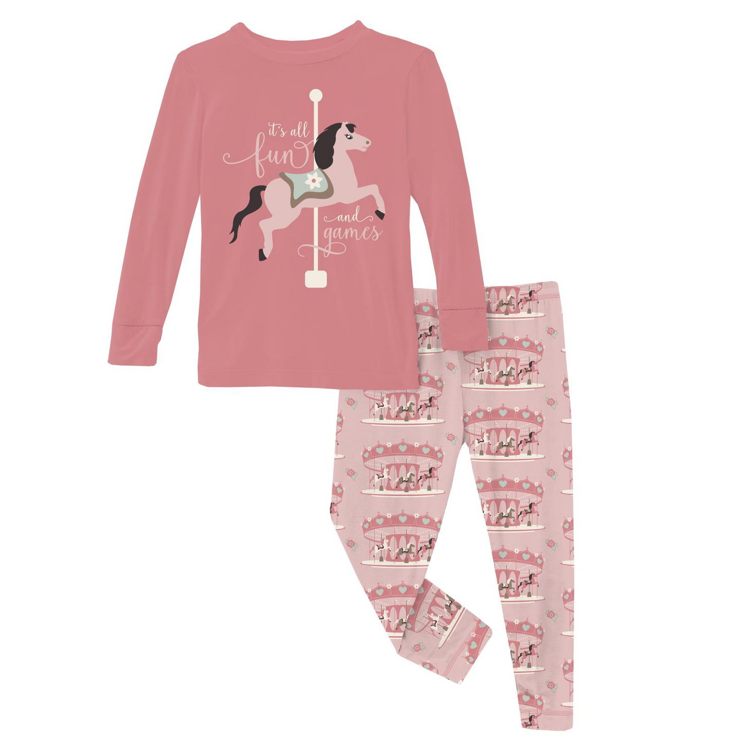 Baby Rose Fair Carousel Long Sleeve Pjs