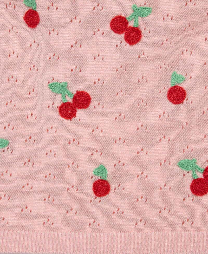 Cherry Pointelle Short Set