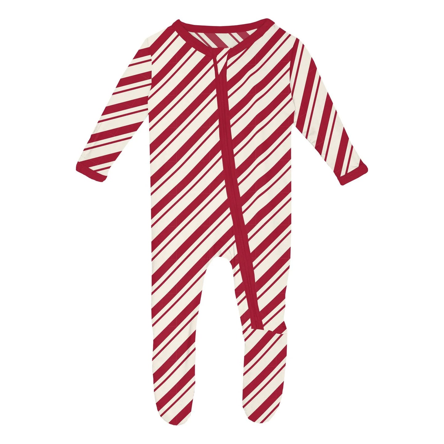 Red and white striped baby onesie
