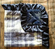 Navy Plaid Minky Blanket