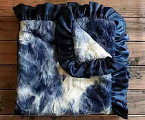 Navy Tie Dye Minky Blanket