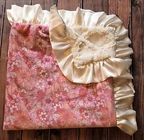 Orange Floral Minky Blanket