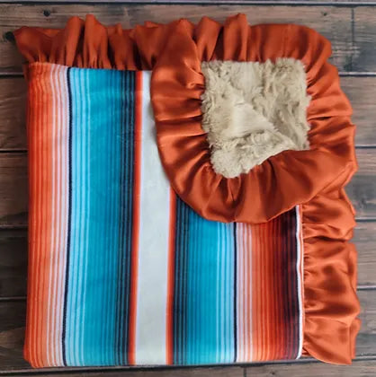 Orange Serape Minky Blanket