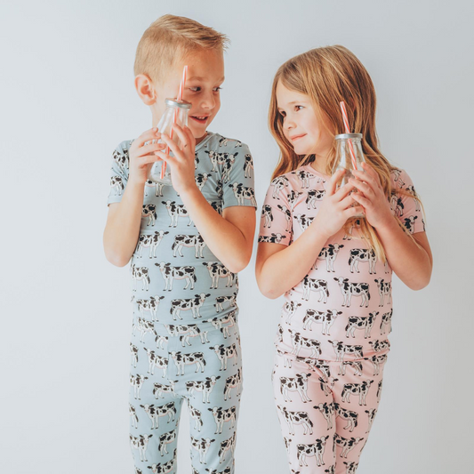 Cake Pop Cows Short Sleeve Pajama Set (Pants)