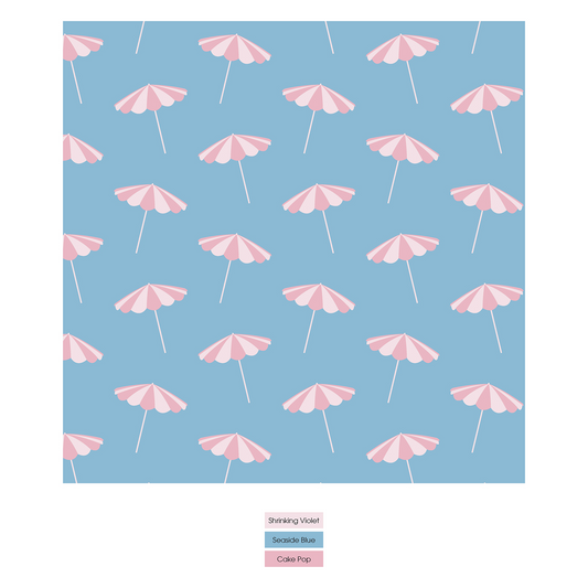 Seaside Blue Beach Umbrella Short Sleeve Pajama Set (Shorts)