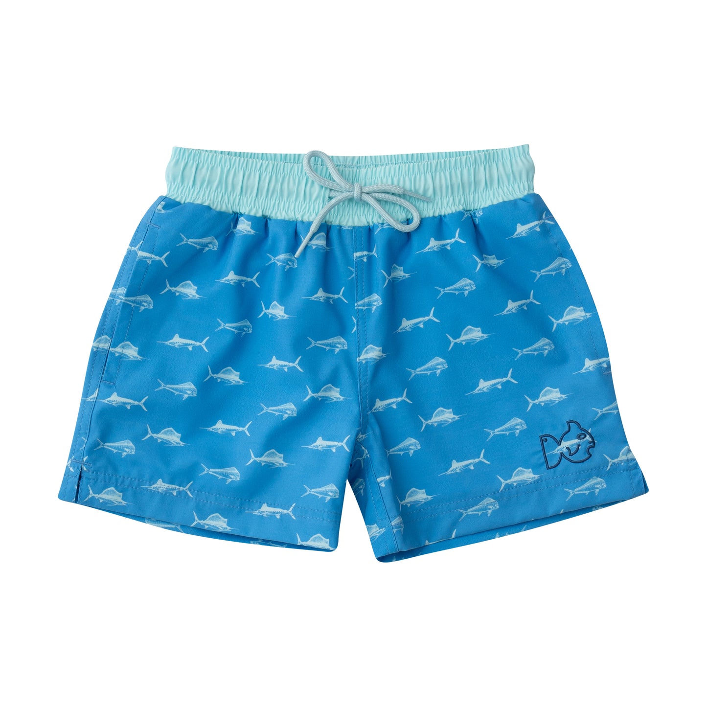 Marina Fish Print Boogie Board Swim Trunk