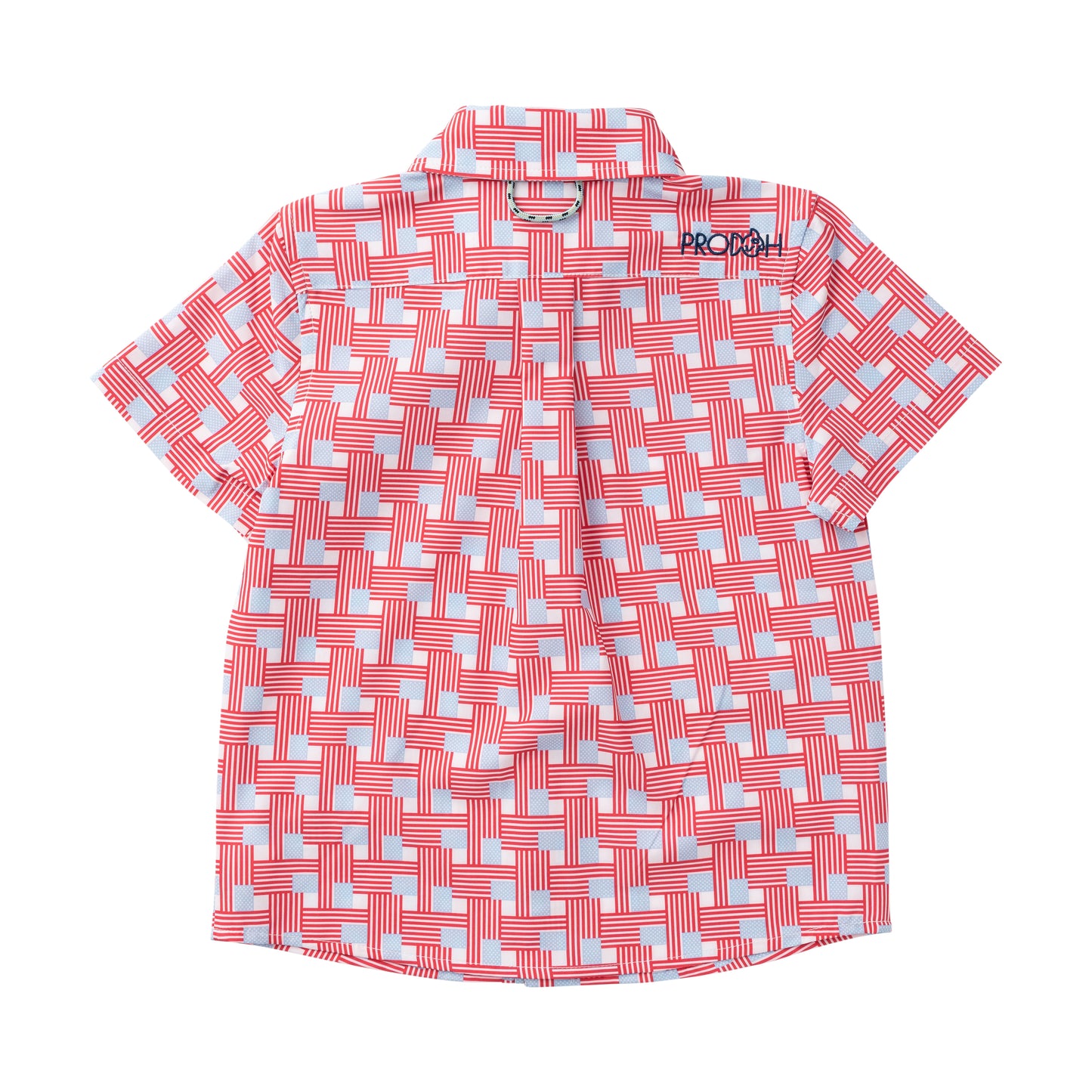 Short Sleeve Fishing Shirt // American Flag Plaid