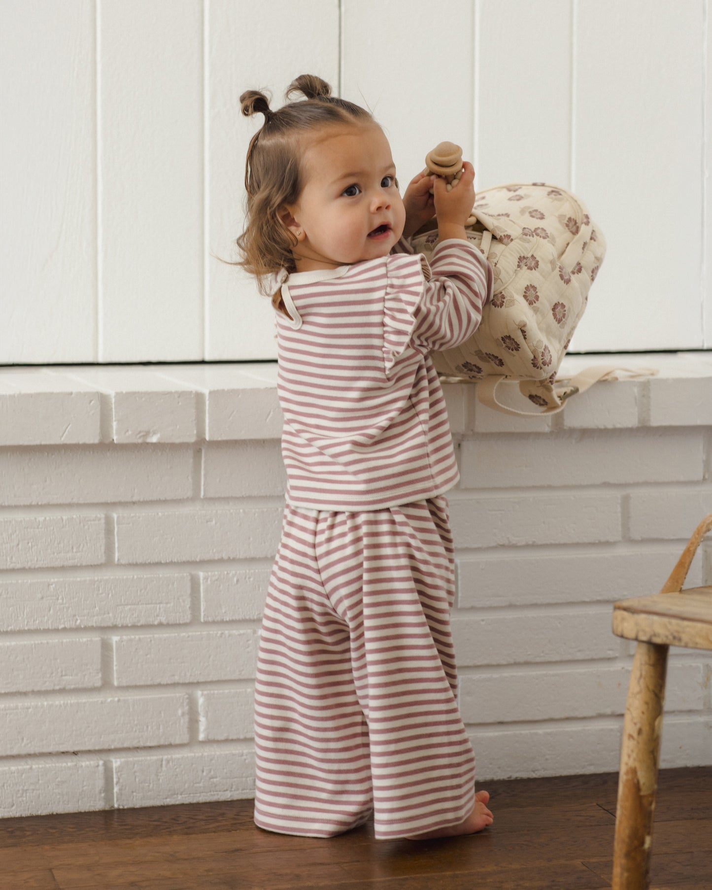 Ruffle Cozy Set // Mulberry Stripe