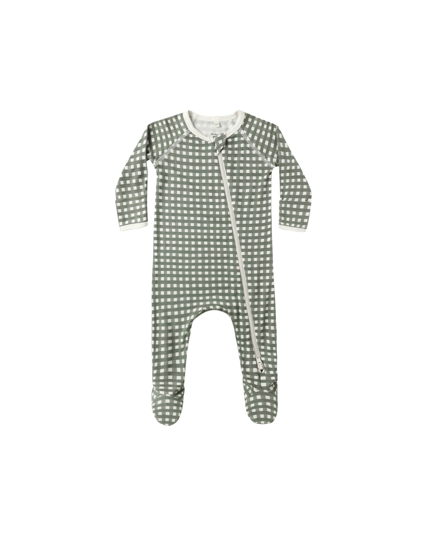 Green checkered baby onesie