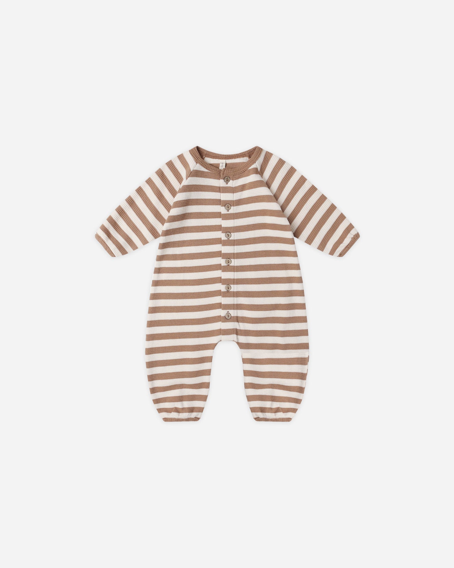 Waffle Long Sleeve Jumpsuit // Harvest Stripe