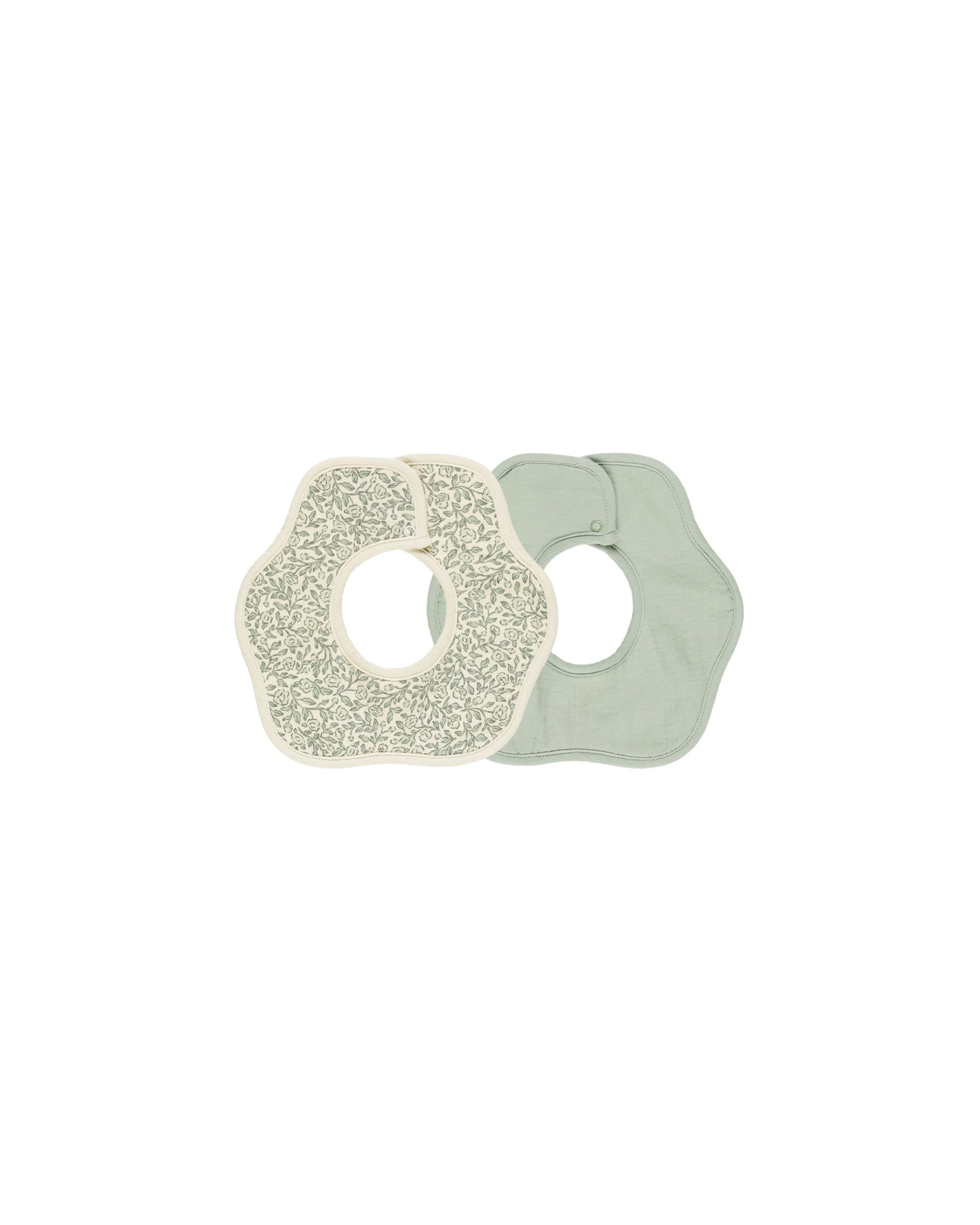 Flower Bib, 2 Pack || Green Garden, Sage