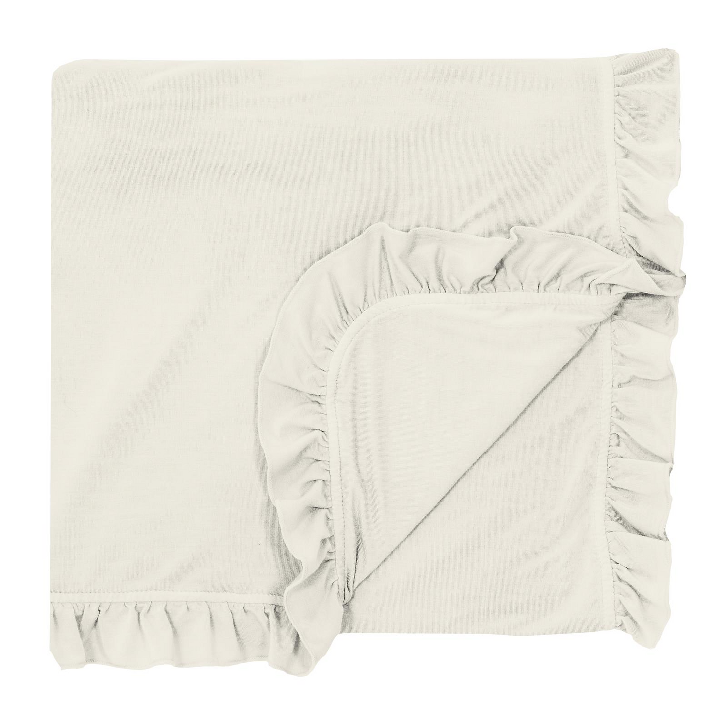 Ruffle Stroller Blanket // Natural