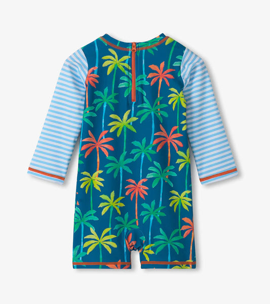 Printed Palm One Piece Rashguard