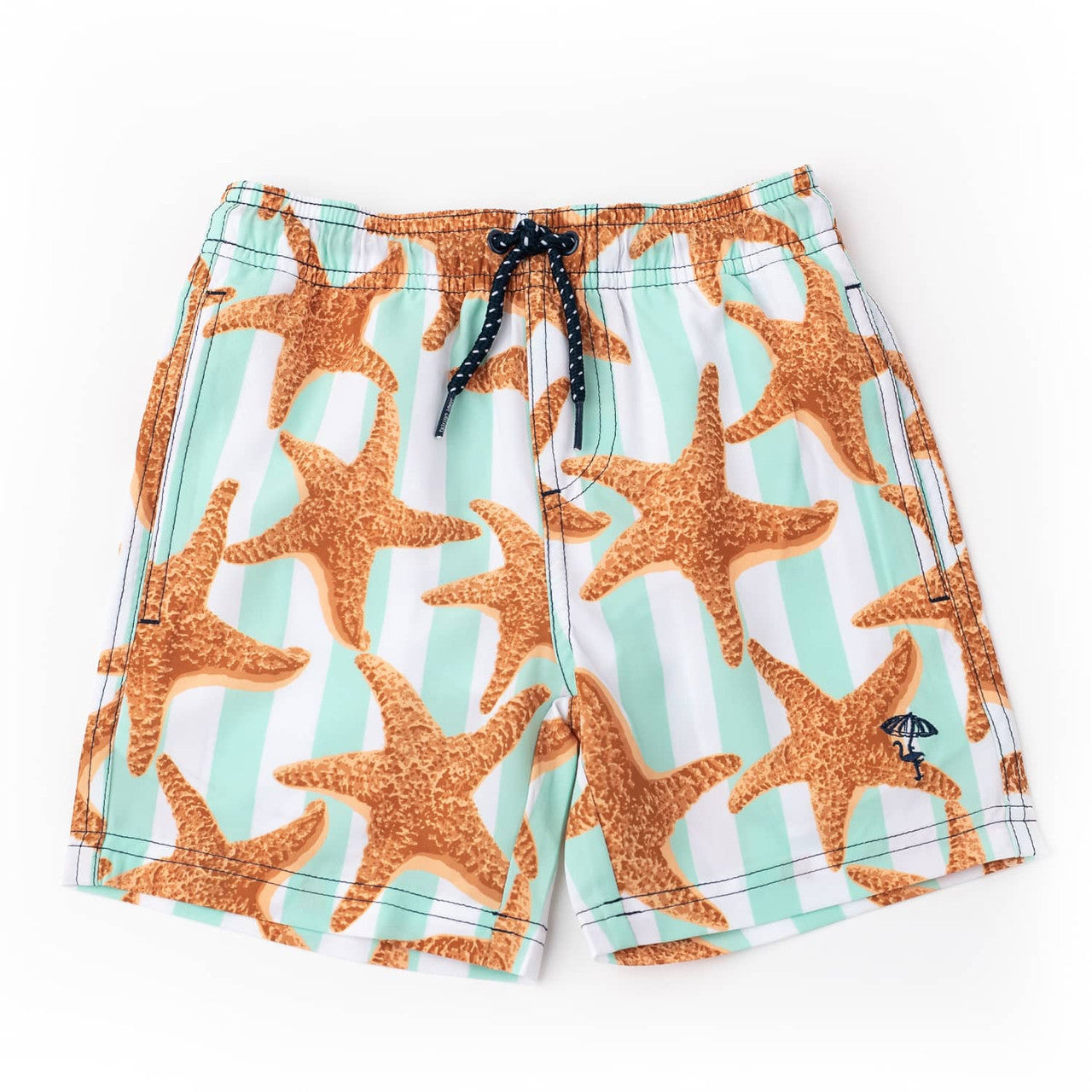Starfish Stripe Boys 4 Way Stretch Swim Trunks