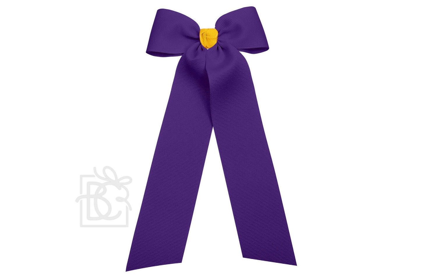 4.5″ Two Tone Flat Bow w/ 7″ Streamers (Purple/ Yellow Gold)