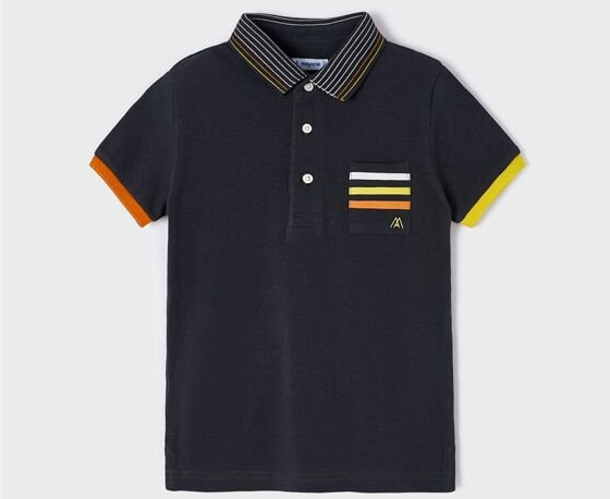 Boys Polo // Black, Orange, and Yellow
