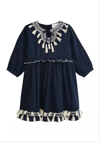 Navy Tassel Dress