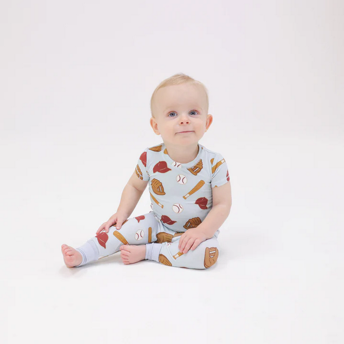 Short Sleeve Loungewear Set // Baseball