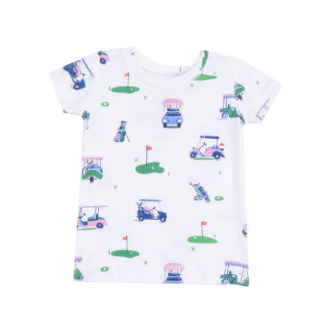 Loungewear Short Set // Vintage Golf Carts Pink