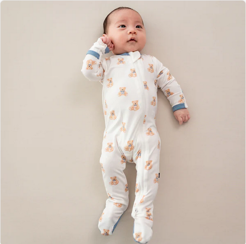 Zippered Footie in Teddy Bear