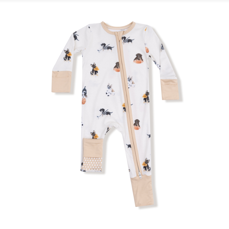 Sporty Puppies- 2 Way Zipper Romper