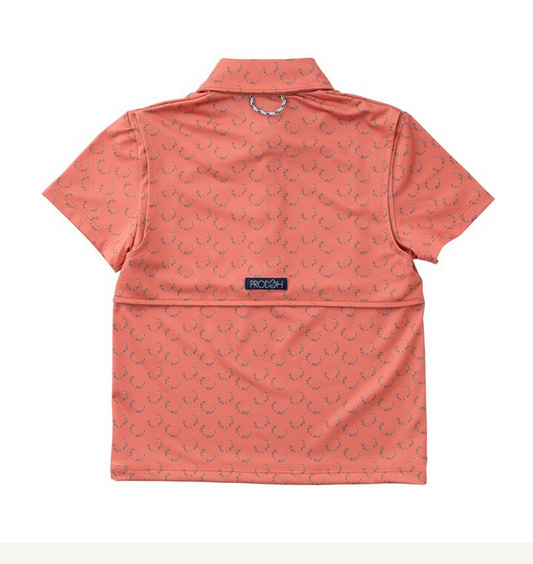 Crabapple Antler Print Performance Polo